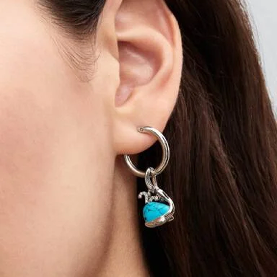 Turquoise-coloured Whale Dangle Charm