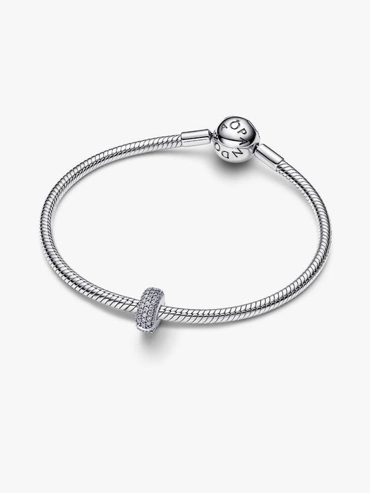 Silver Pavé Clip Pandora Charm