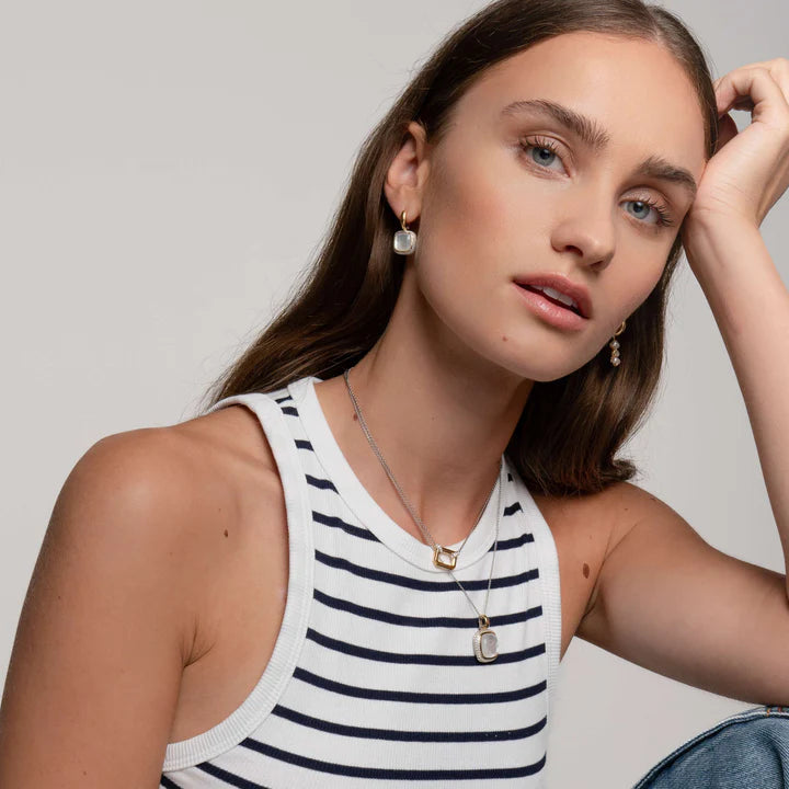 TISENTO MOTHER OF PEARL DROP EARRINGS