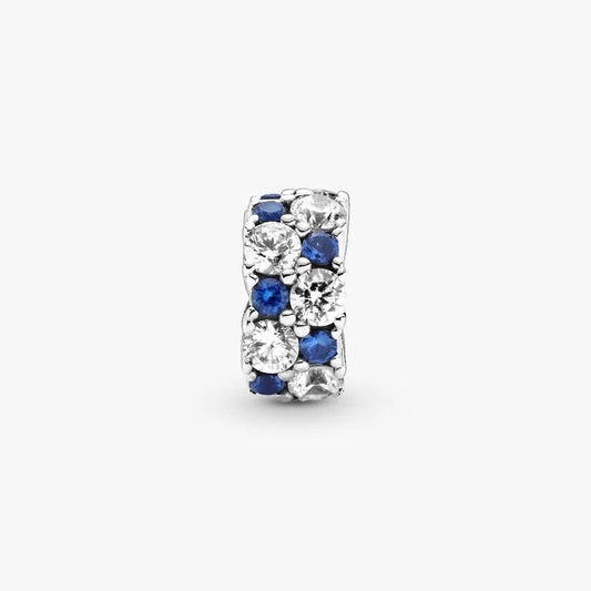Clear & Blue Sparkling Clip Pandora Charm