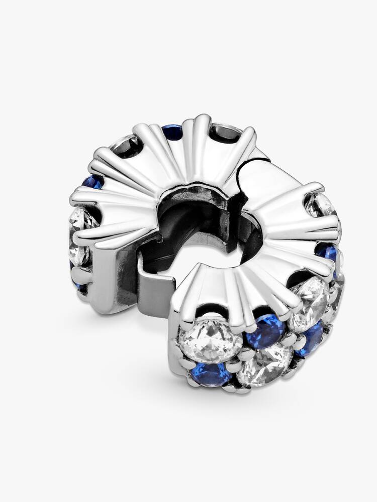 Clear & Blue Sparkling Clip Pandora Charm