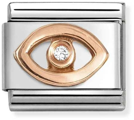 ROSEGOLD EVIL EYE WITH CZ NOMINATION CHARM