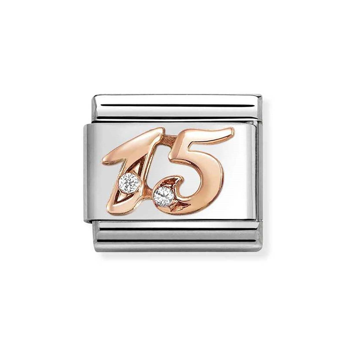 Nomination White Rose Crystal Charm