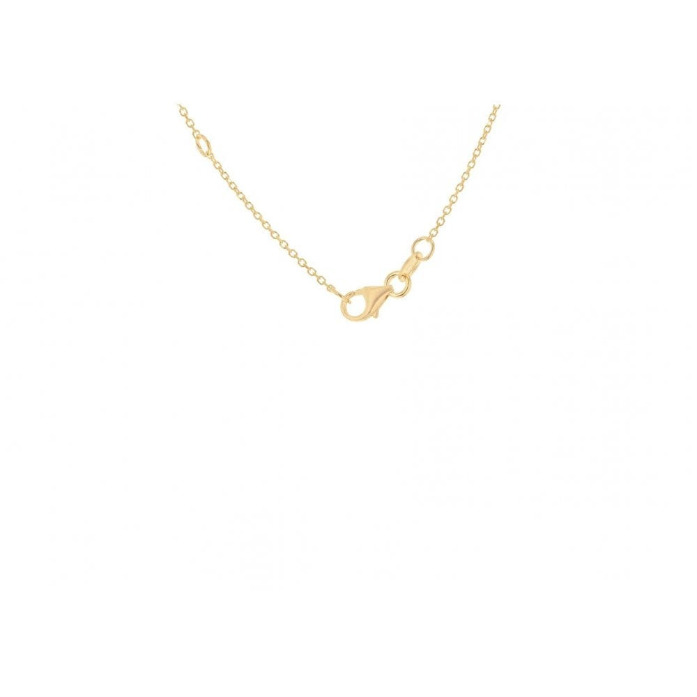 9CT 2-COLOUR GOLD 10MM X 11.8MM POLISHED MOON AND DIAMOND CUT STAR ADJUSTABLE NECKLACE 43CM/17"- 46CM/18"