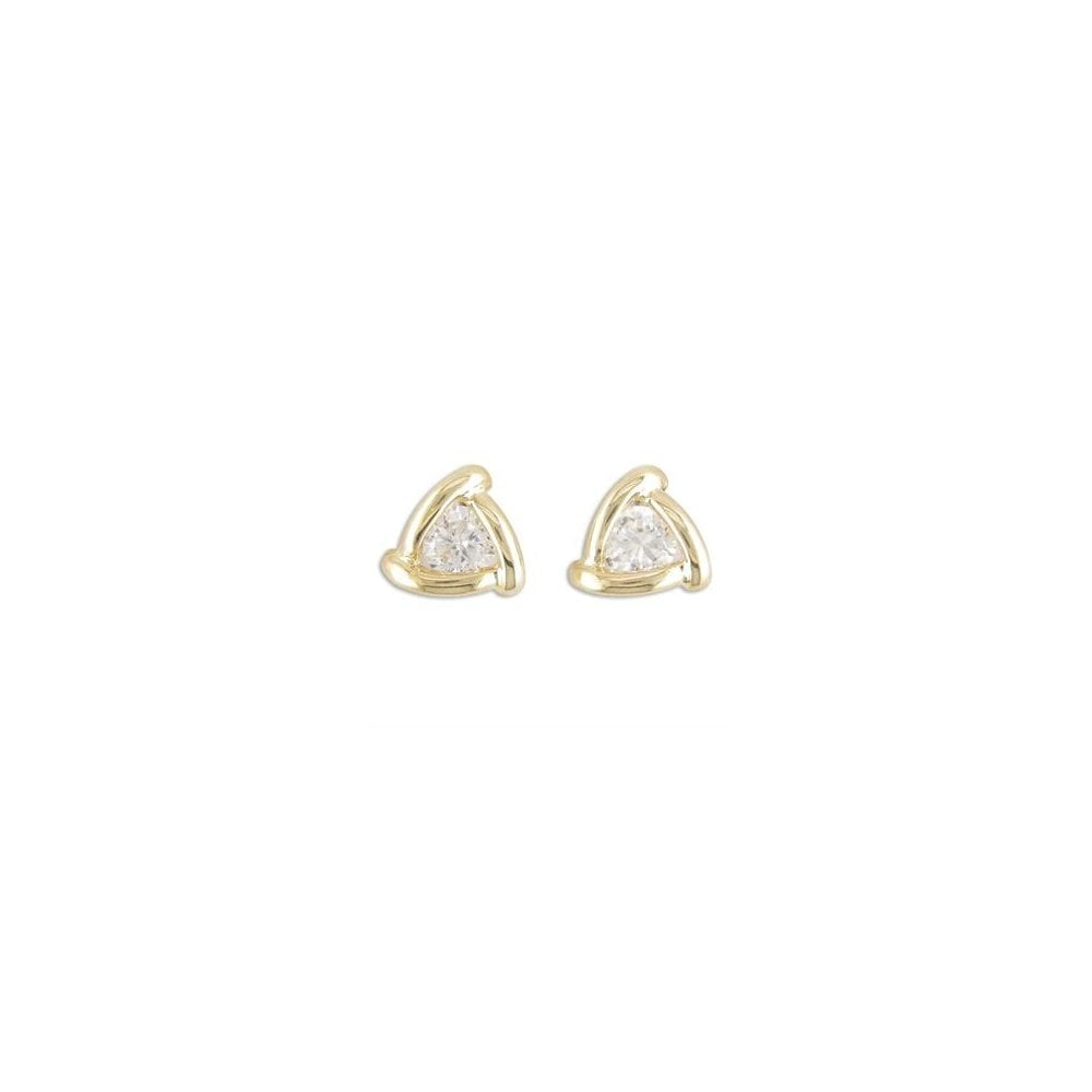 9CT GOLD CUBIC ZIRCONIA STUD EARRINGS