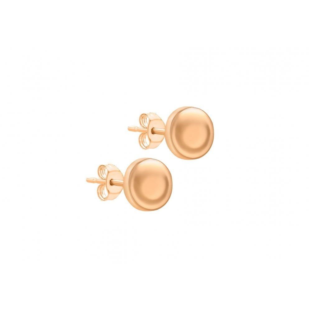 9CT ROSE GOLD 7MM BUTTON STUD EARRINGS