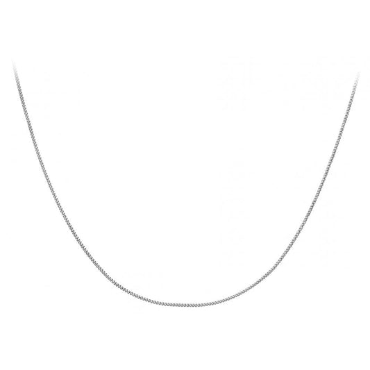 9CT WHITE GOLD 20 DIAMOND CUT CURB CHAIN 46CM/18"
