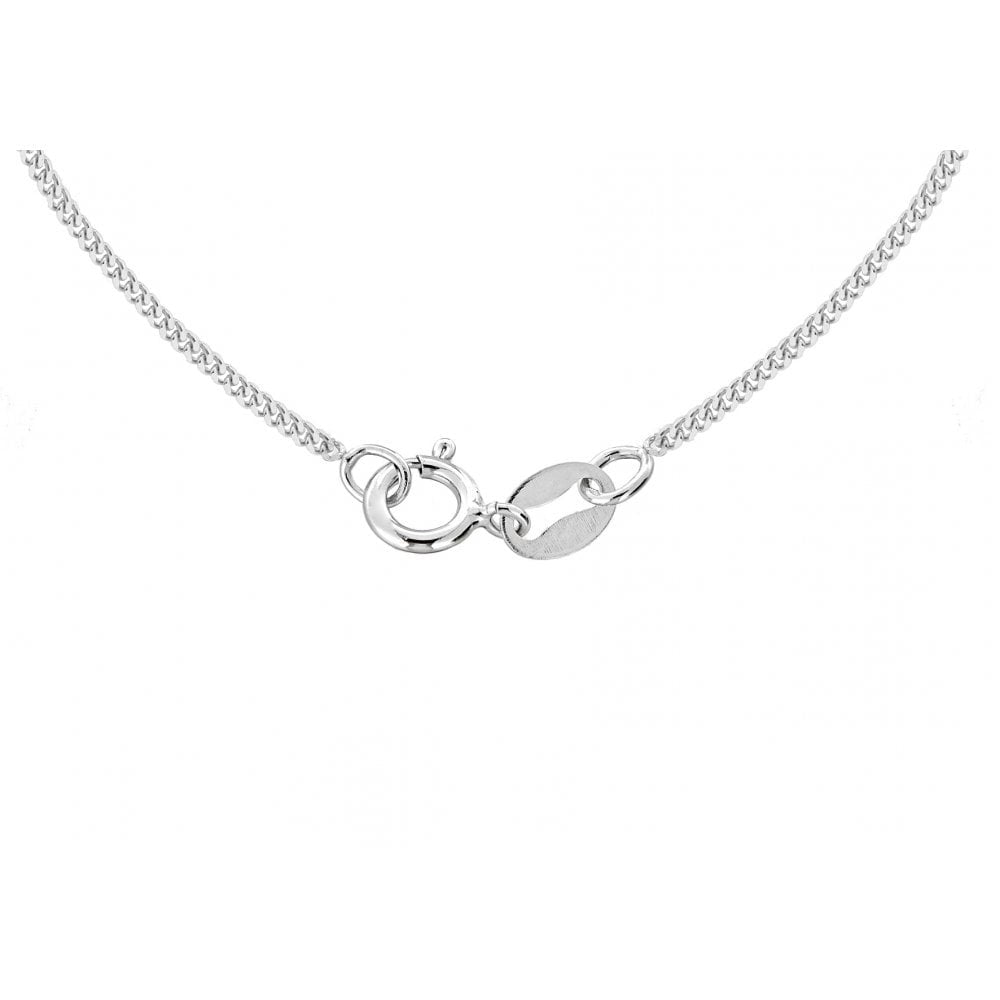 9CT WHITE GOLD 20 DIAMOND CUT CURB CHAIN 46CM/18"