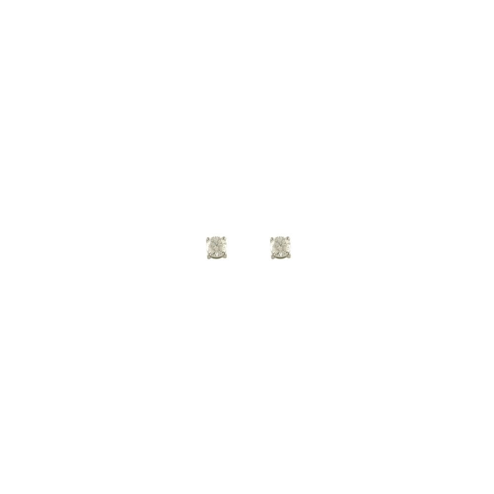 9CT WHITE GOLD CLAW SET CUBIC ZIRCONIA STUD EARRINGS