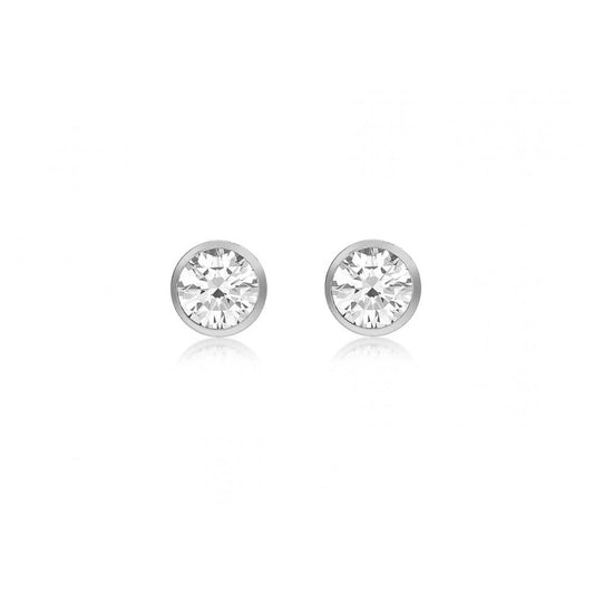 9CT WHITE GOLD CZ RUBOVER SET 5.8MM STUD EARRINGS