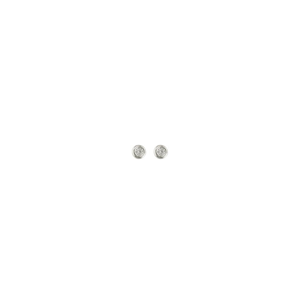 9CT WHITE GOLD RUBOVER CUBIC ZIRCONIA STUD EARRINGS