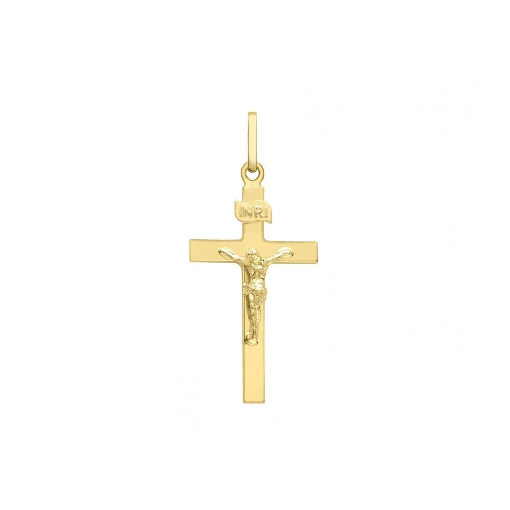 9CT YELLOW GOLD 15MM X 32MM POLISHED CRUCIFIX PENDANT