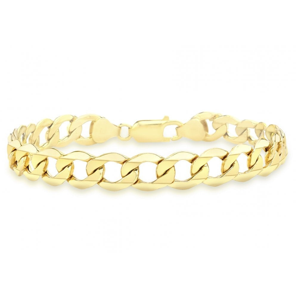 9CT YELLOW GOLD 180 6-SIDED CURB CHAIN BRACELET