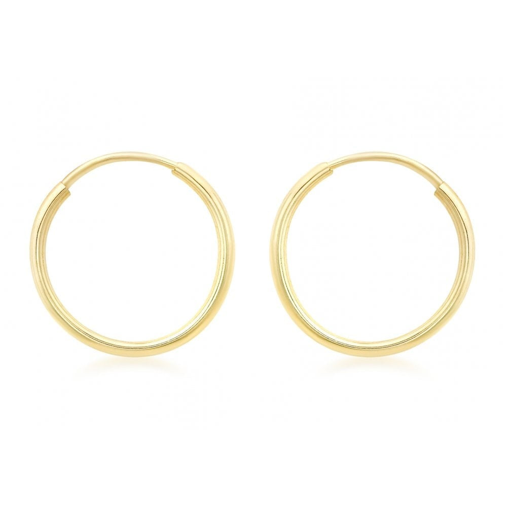 9CT YELLOW GOLD 18MM POLISHED HOOP EARRINGS