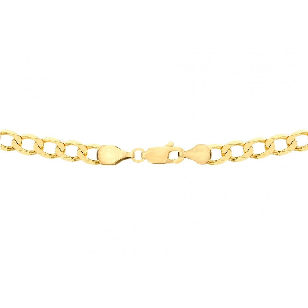 9CT YELLOW GOLD 200 DIAMOND CUT FLAT CURB CHAIN 56CM/22"