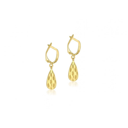 9CT YELLOW GOLD 6.5MM X 29MM TEARDROP EARRINGS
