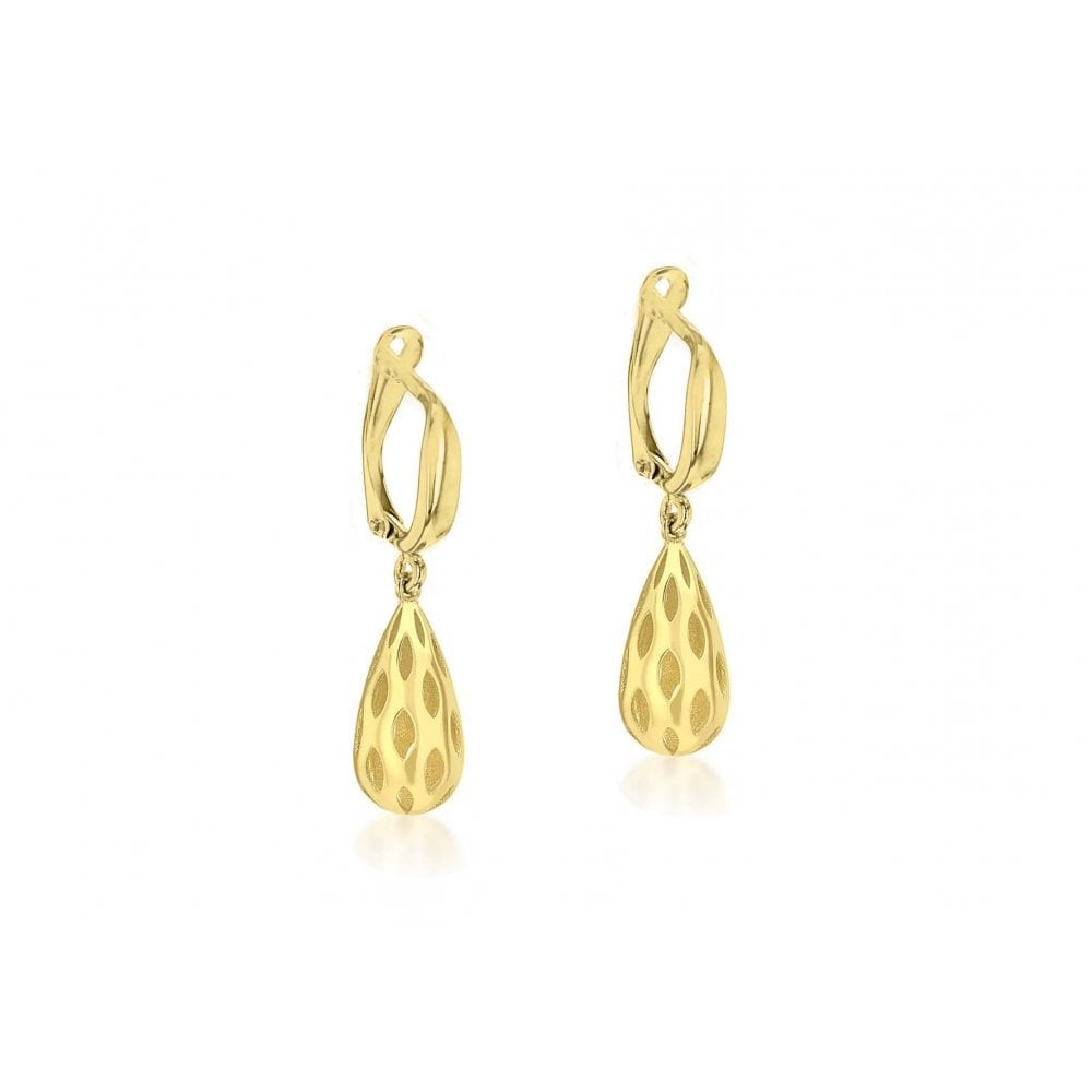 9CT YELLOW GOLD 6.5MM X 29MM TEARDROP EARRINGS