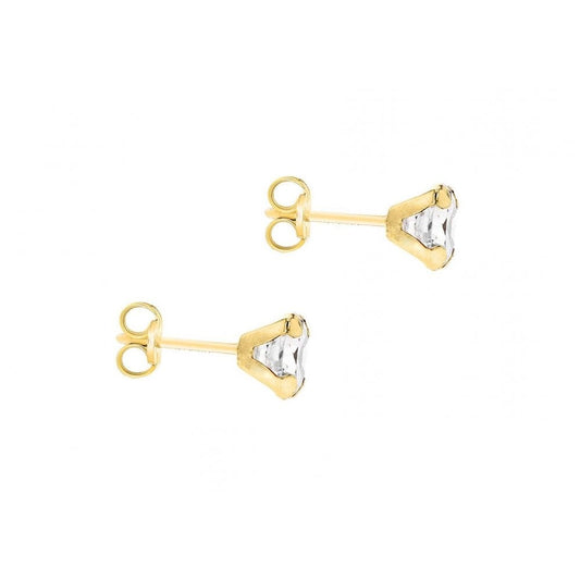 9CT YELLOW GOLD 6MM ROUND CZ STUD EARRINGS