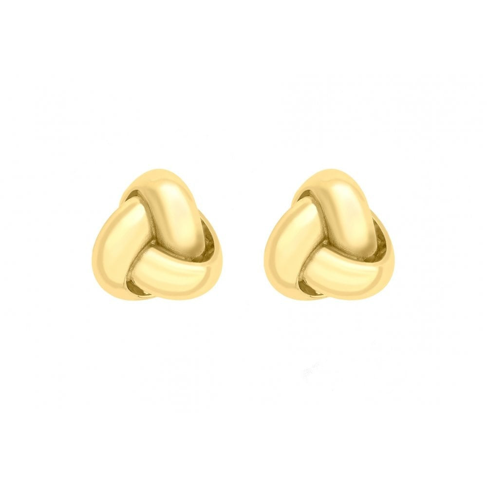 9CT YELLOW GOLD 7MM KNOT STUD EARRINGS