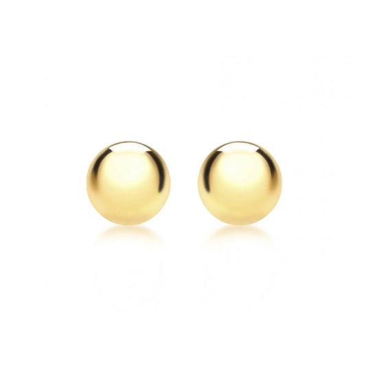 9CT YELLOW GOLD 7MM POLISHED BALL STUD EARRINGS