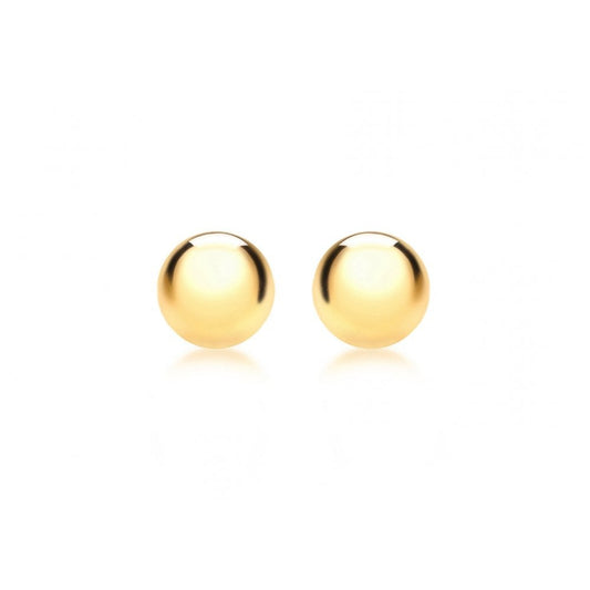 9CT YELLOW GOLD 8MM BALL STUD EARRINGS