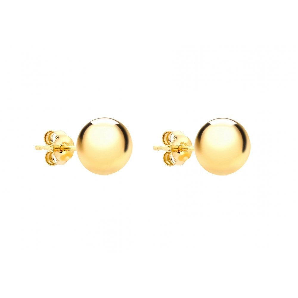 9CT YELLOW GOLD 8MM BALL STUD EARRINGS