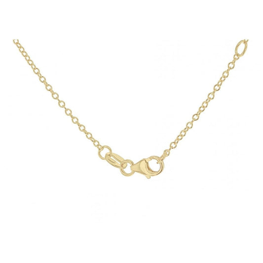 9CT YELLOW GOLD CZ 11MM X 13MM ROSE ADJUSTABLE NECKLACE 43CM/17"- 46CM/18"