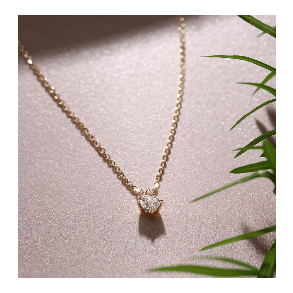 9CT YELLOW GOLD LAB 0.20CT DIAMOND PENDANT