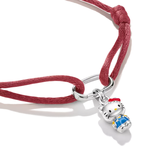 Thomas Sabo Hello Kitty Red Textile Bracelet with Red Bow