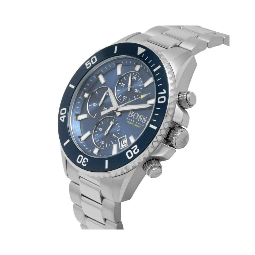 ADMIRAL STAINLESS STEEL CHRONOGRAPH GENTS WATCH WITH BLUE DIAL