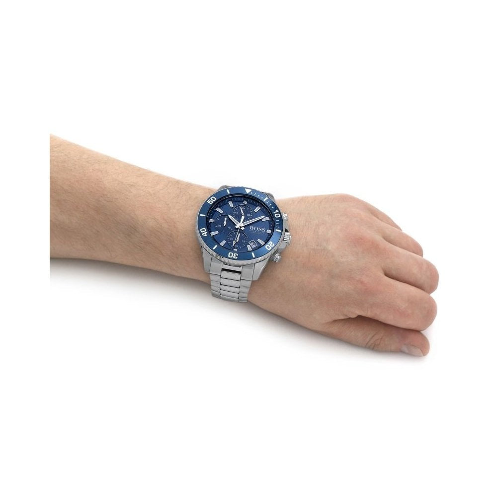 ADMIRAL STAINLESS STEEL CHRONOGRAPH GENTS WATCH WITH BLUE DIAL