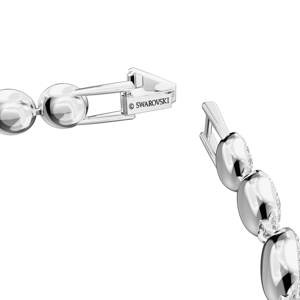 Angelic bracelet, Round cut, Pavé, White, Rhodium plated