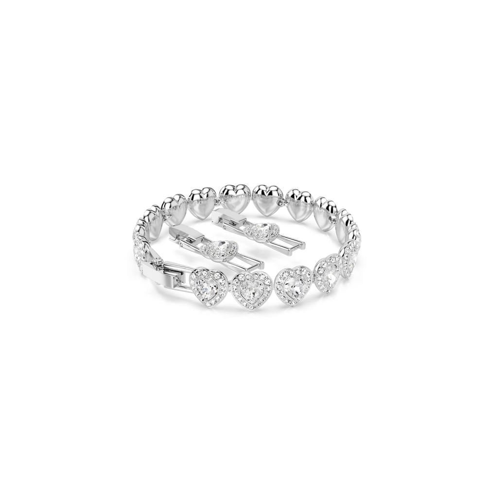 Ariana Grande x Swarovski Tennis bracelet Mixed cuts, Heart, White, Rhodium plated