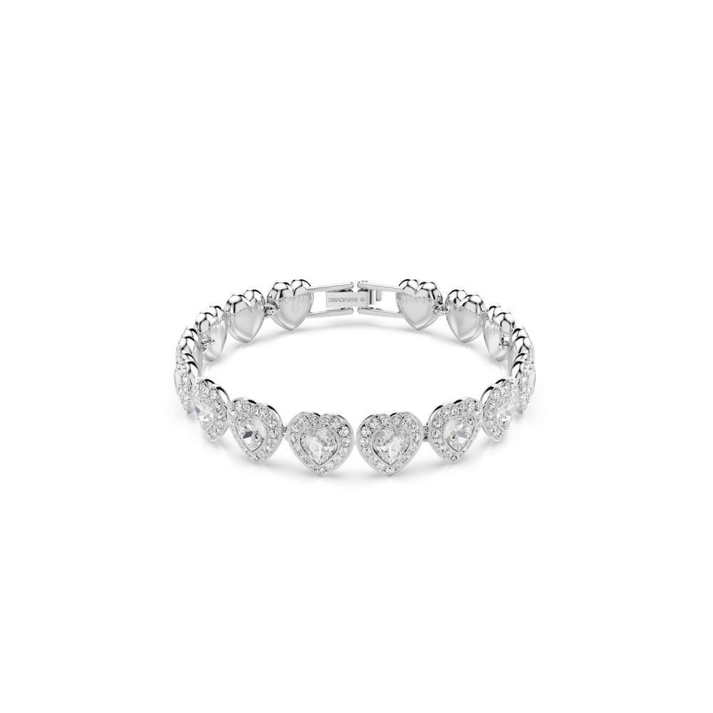 Ariana Grande x Swarovski Tennis bracelet Mixed cuts, Heart, White, Rhodium plated