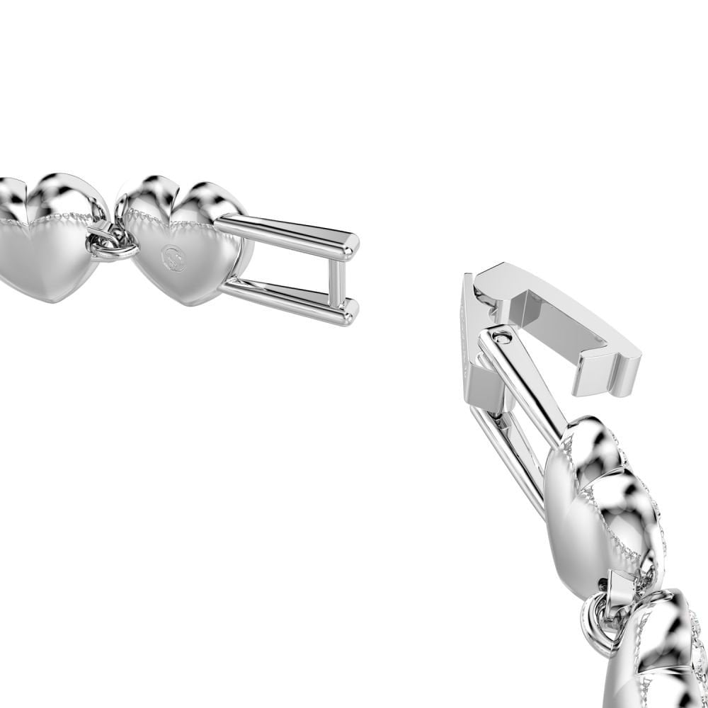 Ariana Grande x Swarovski Tennis bracelet Mixed cuts, Heart, White, Rhodium plated