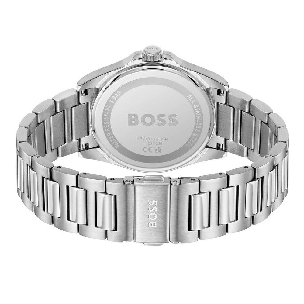 BOSS MEN'S STRIKE BLACK DIAL STAINLESS STEEL WATCH