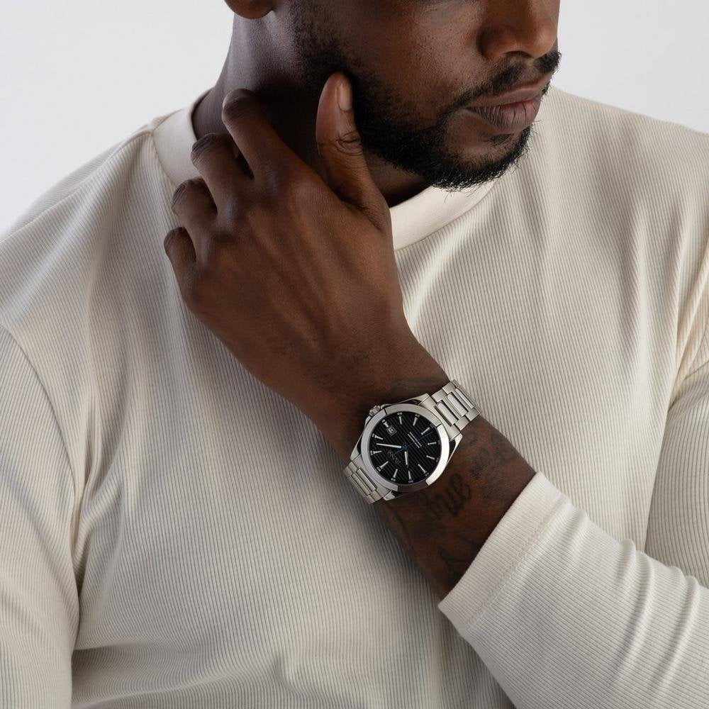 BOSS MEN'S STRIKE BLACK DIAL STAINLESS STEEL WATCH