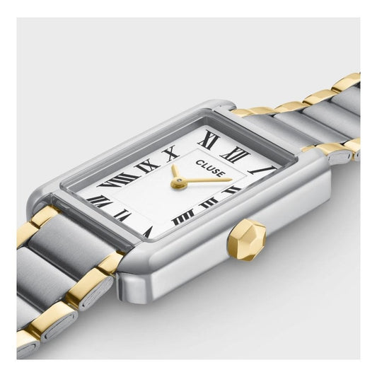Belisenna,White Dial, Ladies Two-Tined Stainless Steel Watch