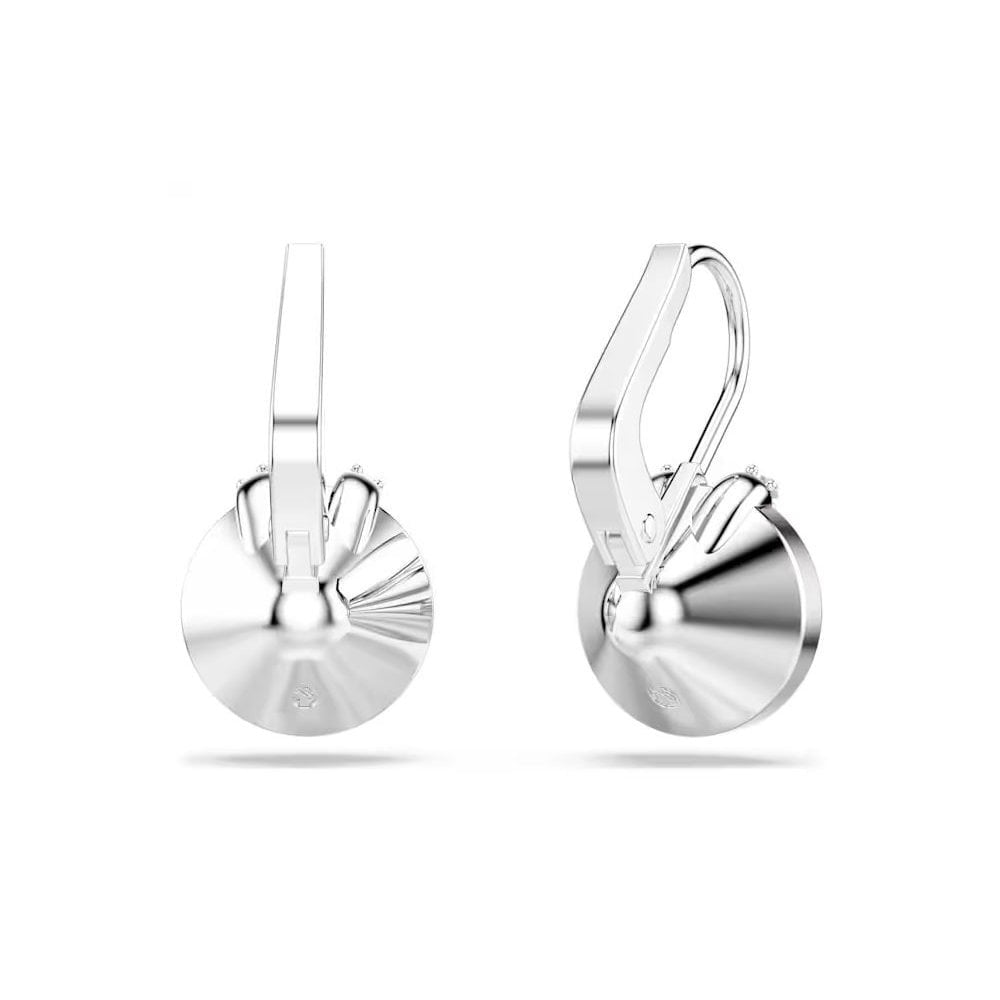 Bella V drop earrings Round cut, Pink, Rhodium plated