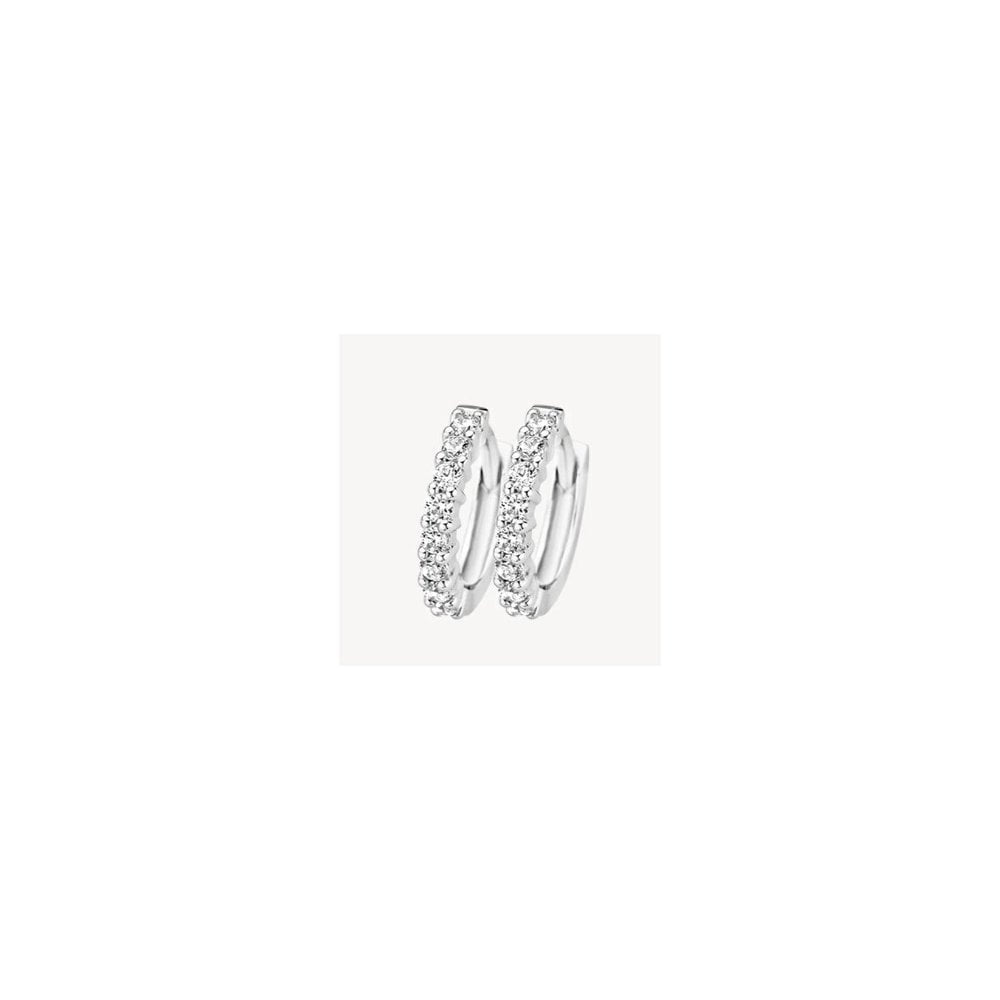 Blush 14k White Gold with Zirconia Hoop Earrings