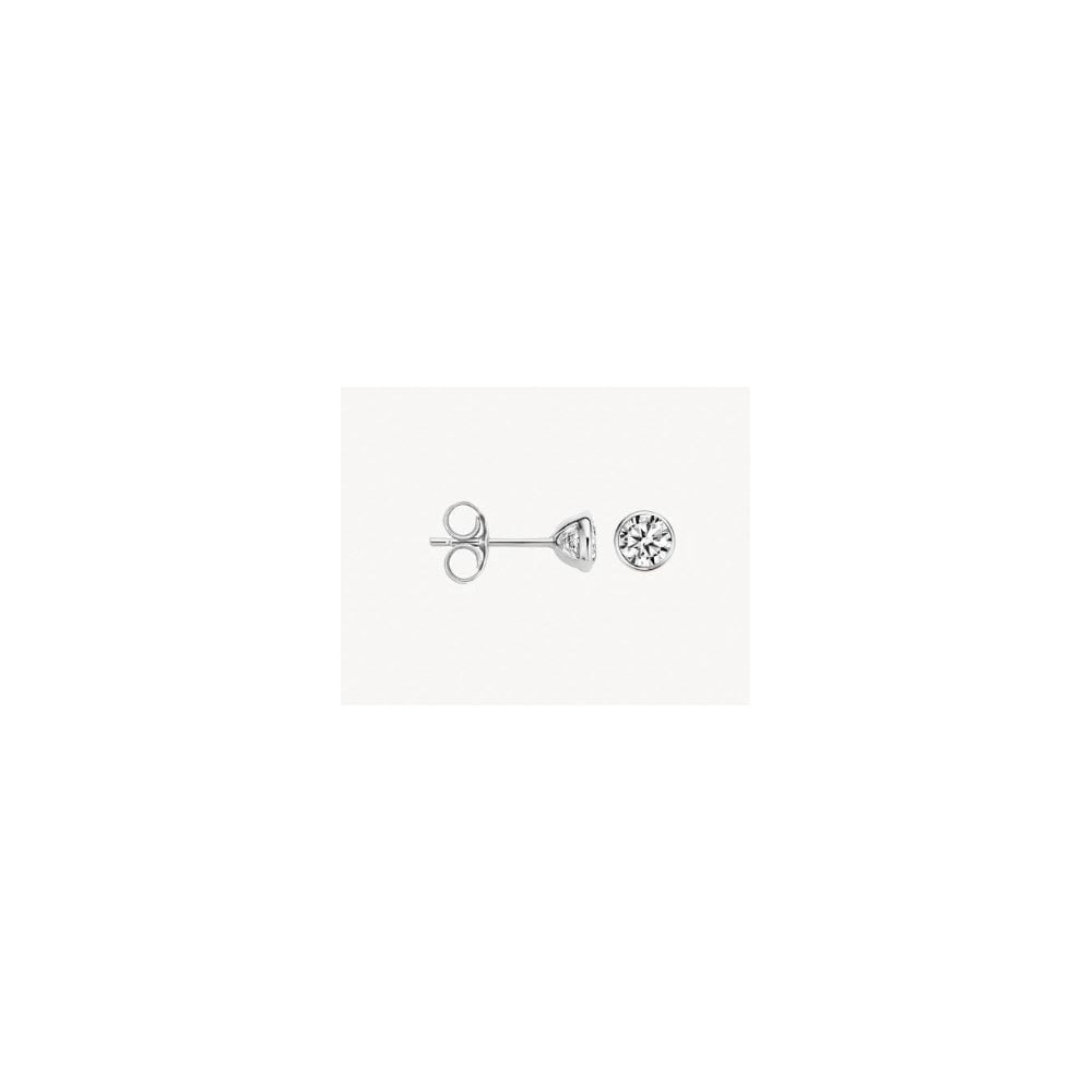 Blush 14k White Gold with Zirconia Stud Earrings
