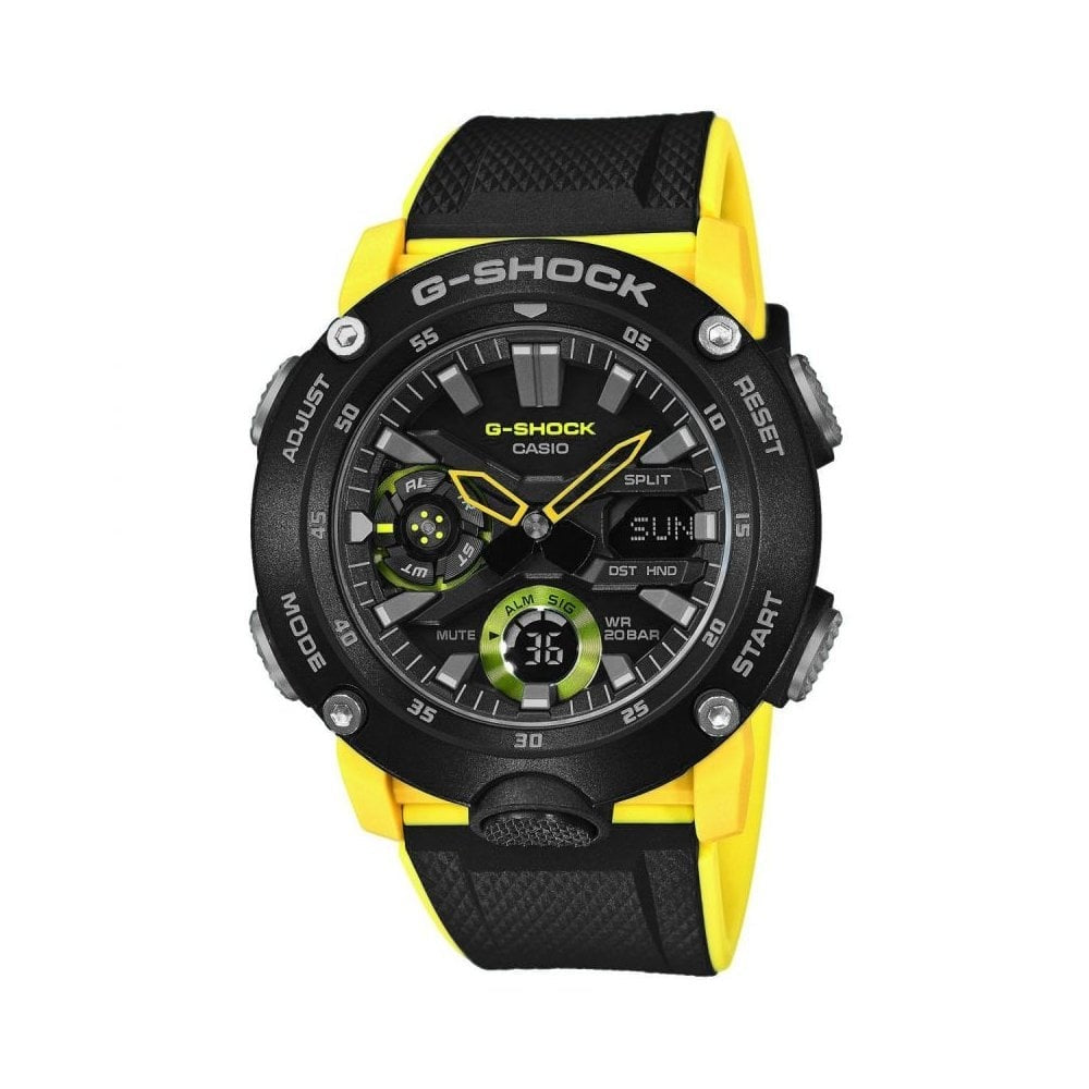 CASIO CHRONOGRAPH G-SHOCK YELLOW & BLACK WATCH WITH ANALOGUE & DIGITAL TIME