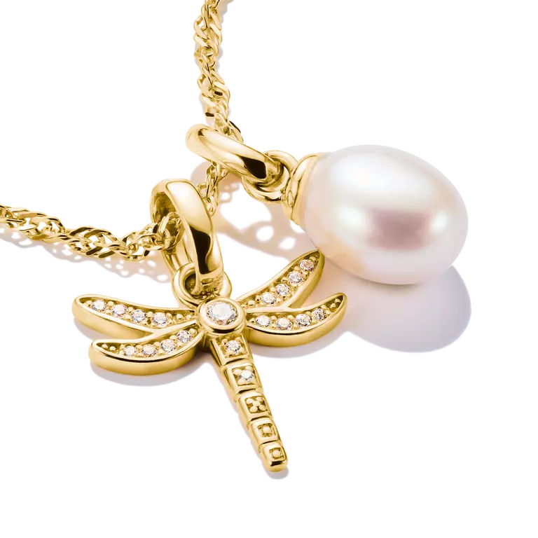 THOMAS SABO 18CT GOLD ON SIL CZ DRAGONFLY CONNECT CHARM