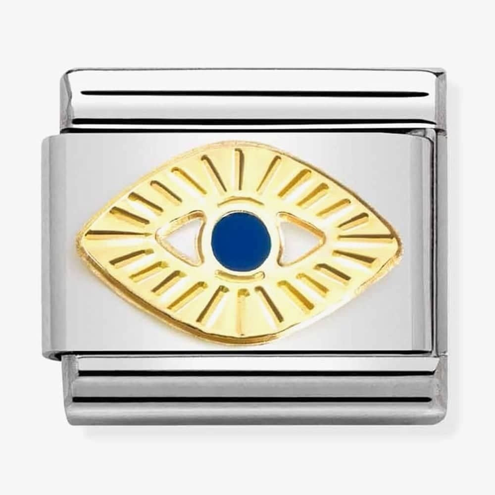 CLASSIC Composable Gold Coated Blue Enamel Eye Charm
