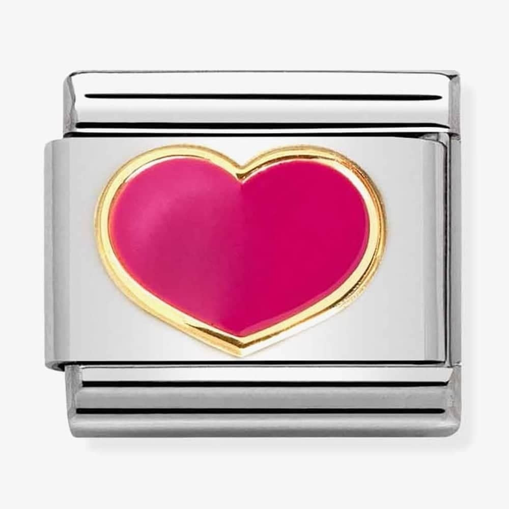 CLASSIC Composable Gold Fuchsia Enamel Heart Charm
