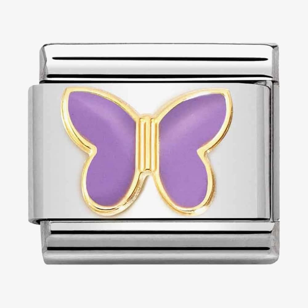 CLASSIC Composable Gold Lilac Enamel Butterfly Charm