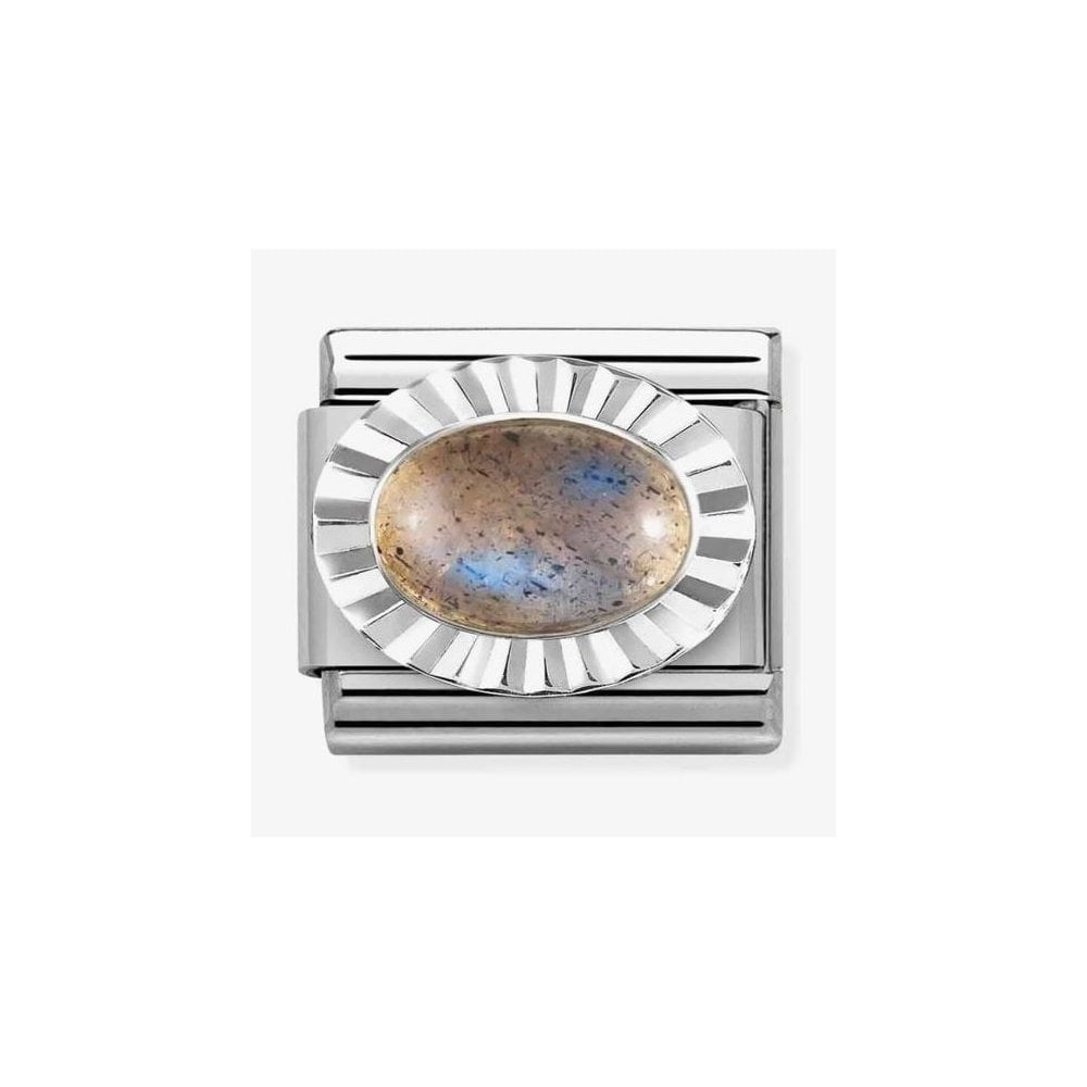 CLASSIC Composable Oval Labradorite Fluted Bezel Charm