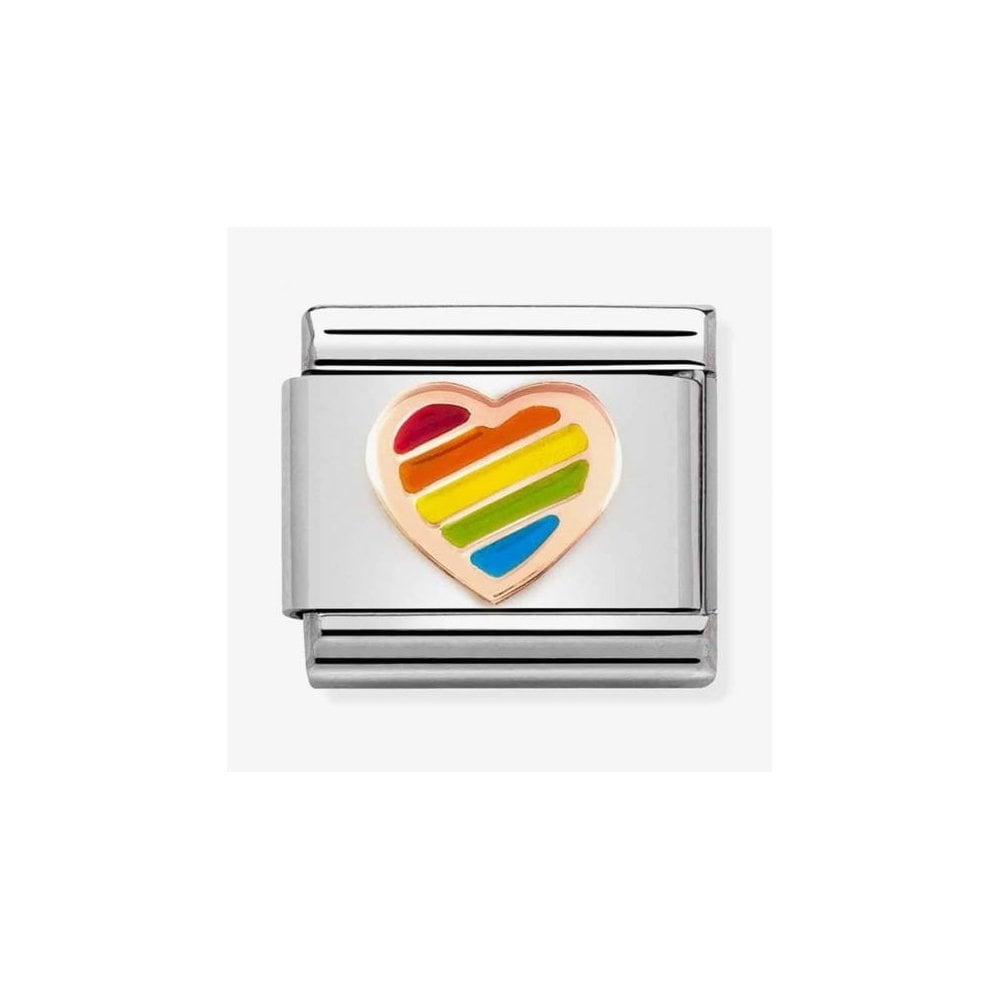 CLASSIC Composable Rose Gold Multicoloured Heart Charm