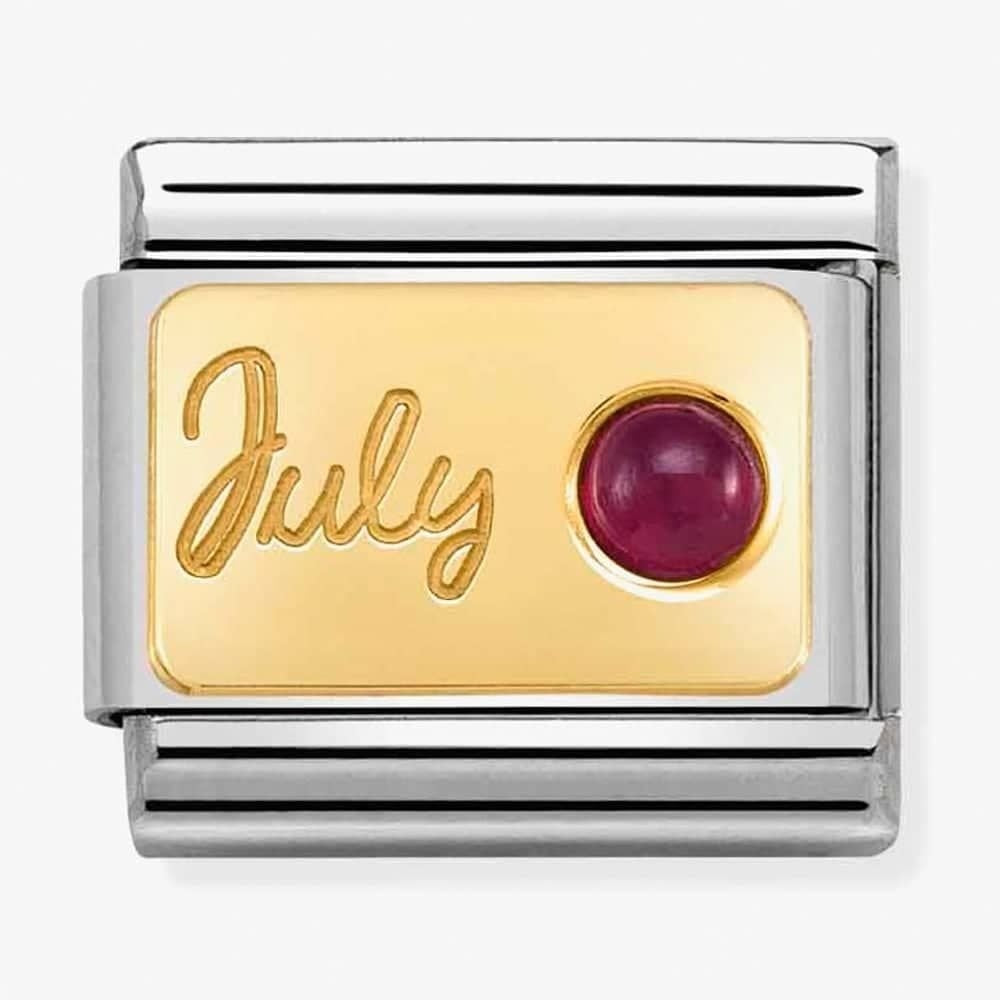 CLASSIC GOLD JULY BIRTHSTONE CHARM WITH RUBY GEMSTONE