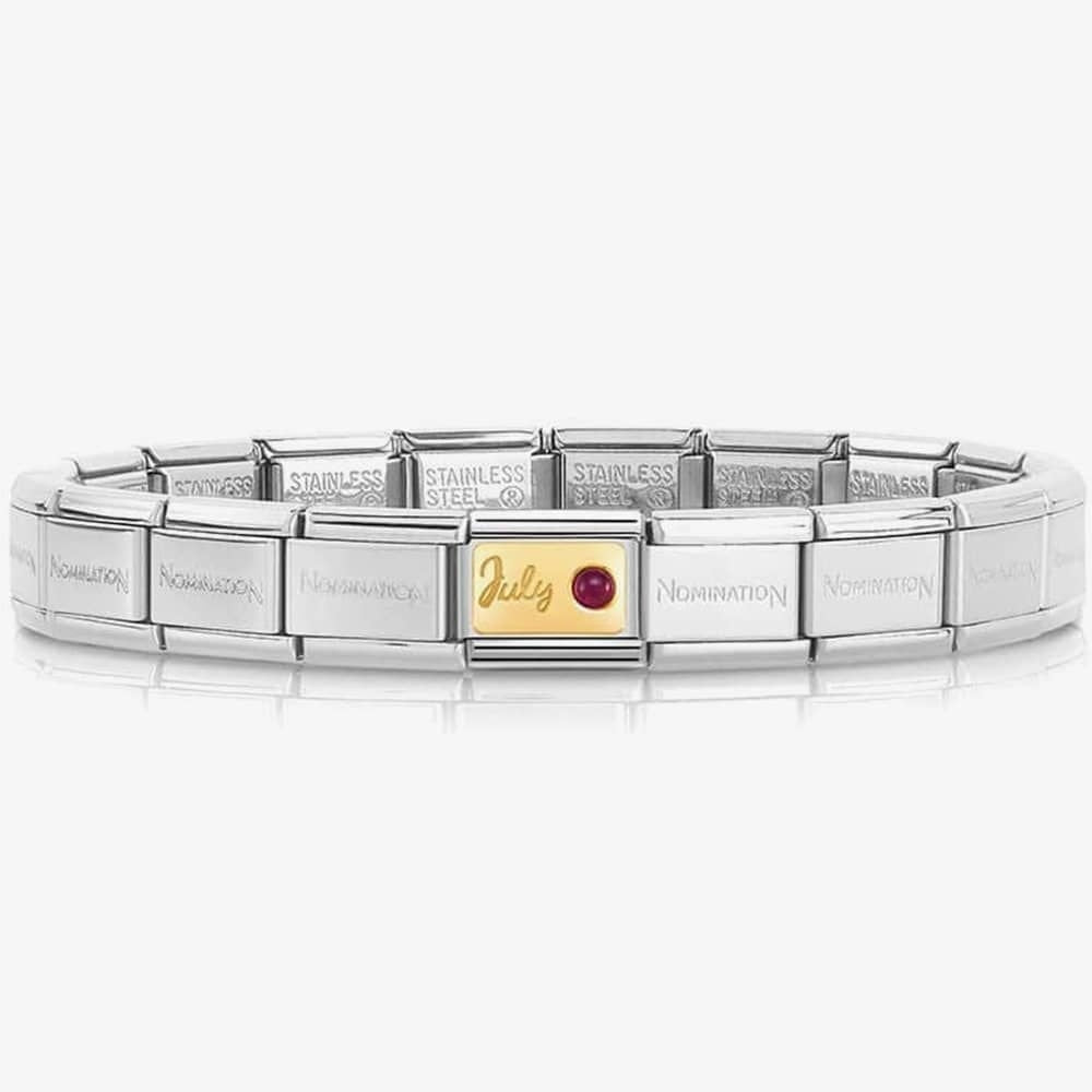 CLASSIC GOLD JULY BIRTHSTONE CHARM WITH RUBY GEMSTONE